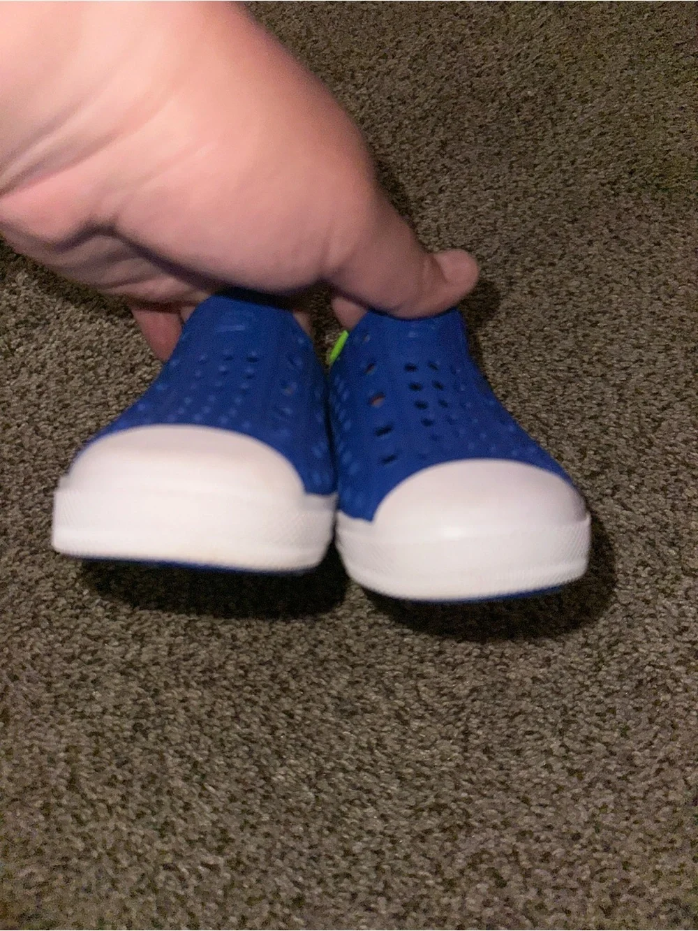 Skechers Toddler Blue Slip-On Water Shoes with Neon Green Lining